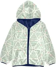 [GuoChe] Big Girls Jackets With Sherpa Lining Merry Christmas Light Green Toddler Girls Coat Navy Blue Fall Baby Girl