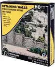Woodland 1261 HO Scale Random Stone Retaining Walls 3 Sections New Free Ship