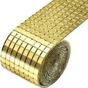 Self-Adhesive Square Mirror Wall Sticker Decors Home Mini Mosaic Glass Gold