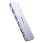 Baseus 6 in 1 Dual Type-C Docking Station USB-C Hub Adapter with USB3.0*2 / Thunderbolt3/4 / HD / SD / TF Card Reader Sl