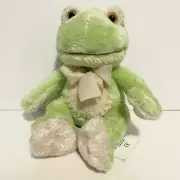 Vintage Russ Baby Frog Paddles Plush Stuffed Animal LightGreen Tan Stitch Belly