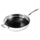 Black Cube Wok 1-Piece+Nonstick+Dishwasher Safe+Oven Safe+Stainless Steel Handle