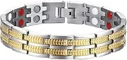 DEARMAMY 1pc Magnet Titanium Steel Bracelet Men's Bracelet Magnetic Bracelets for Men Bracelet for Men Double Row Magnet Bracelet Titanium Steel Magnetic Bracelets Magnet Jewelry Golden