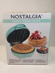 Nostalgia MyMini Non-Stick 5" Compact Waffle Maker Green Great Gift.