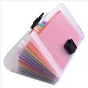 13 Grids A6 Document Bag Cute Rainbow Color Mini Bill Receipt File Bag Pouch Folder Organizer File Holder Office Supply