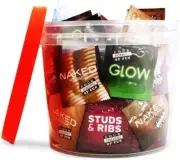 Assorted Pleasures Bulk Condoms Bucket, 144 count, Pack of 144