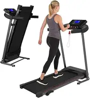 Huisuilinss Electric Treadmill,Portable Walking Pad Treadmill Folding Treadmill Exercise Walking Machine 250 Lbs Capacity,2.5HP 0.5-7.5 Mph Speed,LCD Display for Apartment Home/Office Jogging
