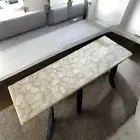 36"x24" White Quartz Stone Dining Table handmade Kitchen Slab Hallway Furniture