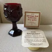 Avon Ruby Red 1876 Cape Cod Wine Glass Water Goblet Christmas Candle
