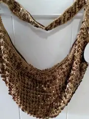 NWT Zone 88 Girls Gold Sequin Hobo Slouch Purse Shoulder Bag