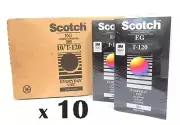 Scotch VHS TAPES - 1 CASE = 10 VIDEO CASSETTES, EG T-120 6hrs -BRAND NEW SEALED
