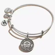 Alex and Ani Saint Christopher charm bangle charity by design silver tone new