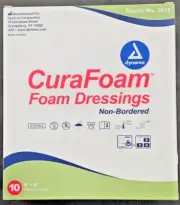 Dynarex CuraFoam Non-Bordered Foam Wound Dressing 6"x6" -10- 3013