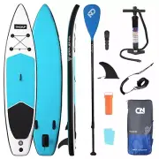 12ft Inflatable Paddle Board SUP Stand Up 200KG Stand SUP Surfboard Kayak Blue