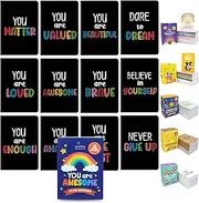 Decorably 24 Pack Inspirational Mini Notebooks for Kids - 12 Chalkboard Designs 3.5x5in Kids Notepads Party Favors, Stitch-Bound 16 Sheets