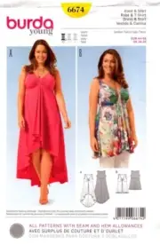 Burda Sewing Pattern 6674 Burda Style Women's Dress Shirt Size US 18-30