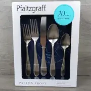 Pfaltzgraff Flatware Payton Frost 20 Piece Stainless Cutlery Set Service For 4