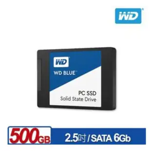 5年保固 WD SSD 500GB 2.5吋 WDS500G2B0A,WD BLUE 500G SSD 7mm（藍）