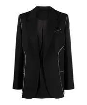 panelled contrast-trim blazer UK10 Black