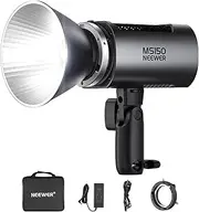 NEEWER MS150 LED Video Light with 2.4G/APP Control, 130W 5600K Daylight Mini COB Continuous Output Lighting, 66800lux/1m, CRI 97+/TLCI 98+, 9 Effects, 0-100% PWM Dimming, Bowens Mount Adapter