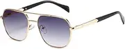 [YDFSZD] Double Bridges Square Women Sunglasses Gradient Shades UV400 Men Sun Glasses