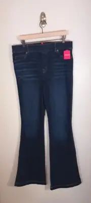 Spanx Flare Regular Dark Distressed Pull-On Stretch Women's Jeans Size XL NWT