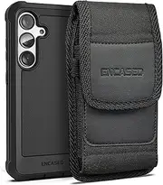 [ENCASED] 2-in-1 Belt Pouch with Case Designed for Samsung Galaxy S24 Plus (2024) Full Body Protective Case with Screen Protector & Holster Clip Phone Holder (Black) (S24+)