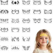 PLIGREAT Pack of 24 Animal Pattern Face Painting Stencil Face Body Painting Stencil Tattoo Leopard Butterfly Print Painting Template for Party Holiday Painting Makeup Temporary Tattoos