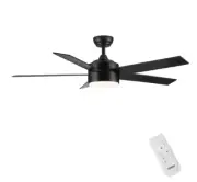 52 in. Integrated LED Indoor Light Kit Matte Black Ceiling Fans with AC Rversib