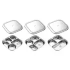 Stainless Steel Mess Plates with Sections Controlled Portion Sized Meals Dishes