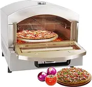 2000W Commercial Pizza Oven,12-inch Electric Indoor Pizza with Shelf,50-350 ℃ Temperature Control Toaster,Double-Layer Multifunction Pastry Timer Pizza Stove,for Restaurants Cakes Snacks