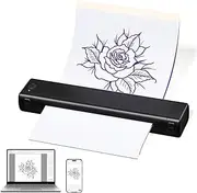 Tattoo Stencil Printer Bluetooth, Themal Tattoo Printer Machine with 10pcs Tattoo Transfer Printer Paper, Tattoo Kit for Beginners & Artists, Compatible with Phone & PC