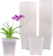 Plastic Clear Square Plant Pots 7 cm 30 Pcs Transparent Succulent Planter