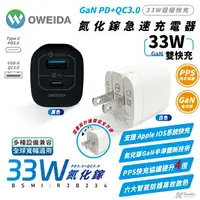 在飛比找樂天市場購物網優惠-Oweida 33W GaN PD Type C A 充電器