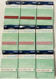 9 Brother P-Touch EMBELLISH Satin Ribbon 1/2" Various Colors - New