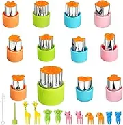 LENK Vegetable Cutter Shapes Set,Mini Pie,Fruit and Cookie Stamps Mold for Kids Baking and Food Supplement Tools Accessories Crafts for Kitchen, 12 Pcs