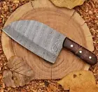 Handmade Damascus Steel Cleaver Steak Knife Traditional Chinese Chef Chopper