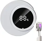 Toothbrush Sterilizer, Wall Mounted Toothbrush Cleaner Holder, Uv Light Cleaning Machine No Drilling Bathroom Accessories for Travel, Men and Women, 3.94x3.94x2.36 inches