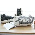 療癒抱枕  貓咪造型黑貓灰