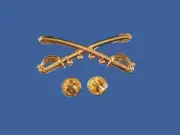 U.S MILITARY CAVALRY METAL HAT BADGE PIN CROSSED SABERS SWORDS LARGE PIN 2 1/4