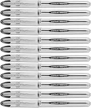 Uni-Ball Vision Elite Stick Roller Ball Pens, Bold Point, Black Ink, 12 Pens