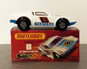MATCHBOX #8 - DE TOMASO PANTERA (ORANGE INT) SUPERFAST 1975 - IN ORIGINAL BOX