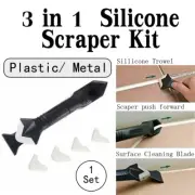 1x Removal Residue Silicone 3in1 Scraper Kit Caulking Tool Sealant Replace Set