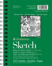 Strathmore 457-5 400 Series Recycled Sketch Pad, 5.5"x8.5" Wire Bound, 100 Sheet