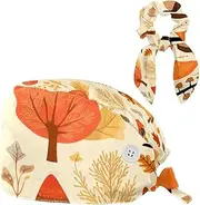 [YTYVAGT] Scrub Caps Women,Scrub Hats Suitable for Women,Animal Pattern Forest Cartoon