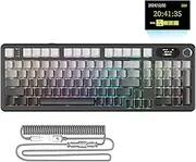 ATTACK SHARK X98PRO Wireless Mechanical Gaming Keyboard,Metal Knob&TFT Screen,BT/2.4G +/ USB C Wired,Hot-Swappable RGB Backlit,4000mAh Battery,98 Keys,Cloud Drive for Win/MAC/Linux-Moonlit Night