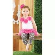 Mud Pie Little Girls Pink Leopard Skirt And Legging Set
