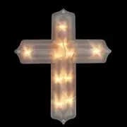 Lighted Cross Easter Window Silhouette Decoration - 14"