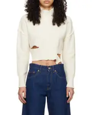 high-neck cut-out jumper XL,L,XXL White