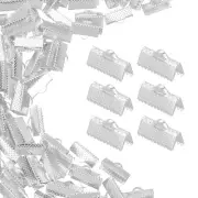 200Pcs 16mm Ribbon Crimp Clamp Ends Bookmark Pinch Cord End Clasps, Gold